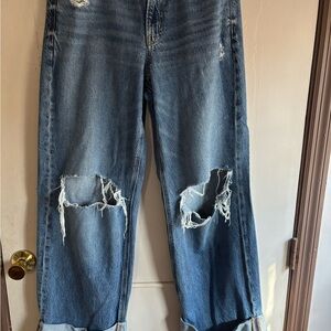 American Eagle Outfitters Ripped Blue Boyfriend Jeans